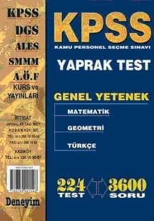 Deneyim KPSS Genel Yetenek Yaprak Test