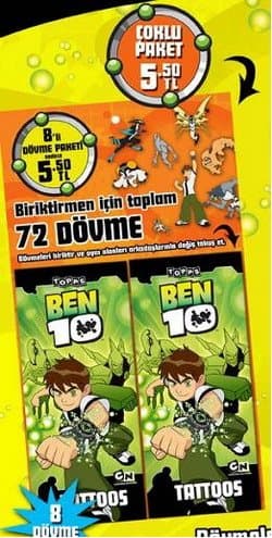 Ben 10-Dövme (Çoklu Paket)